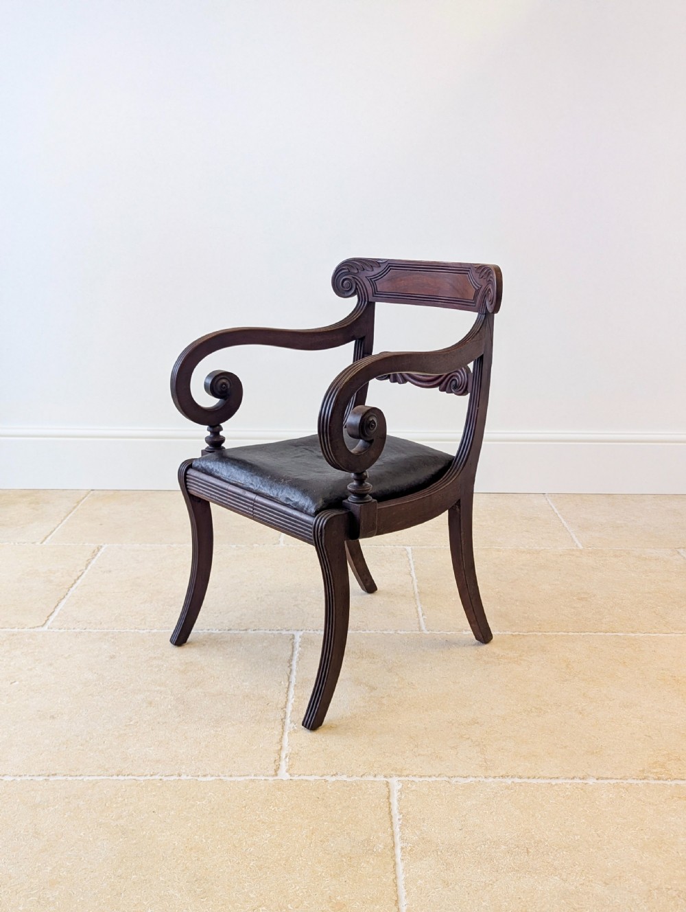 Antique Regency Mahogany Country House Library Armchair c.1820 View X