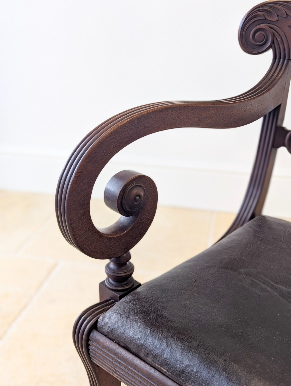 Antique Regency Mahogany Country House Library Armchair c.1820 View XI