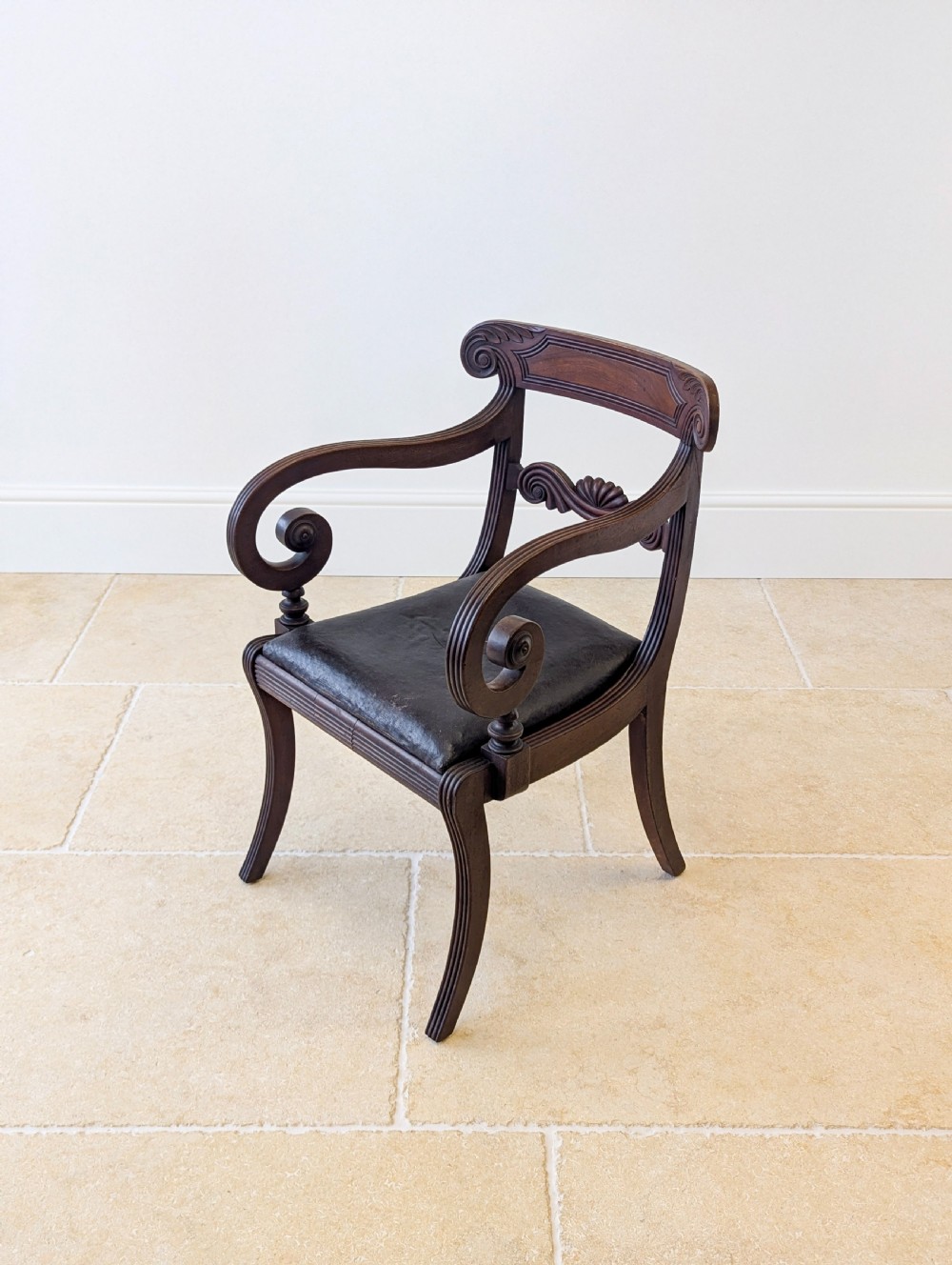 Antique Regency Mahogany Country House Library Armchair c.1820 View XII