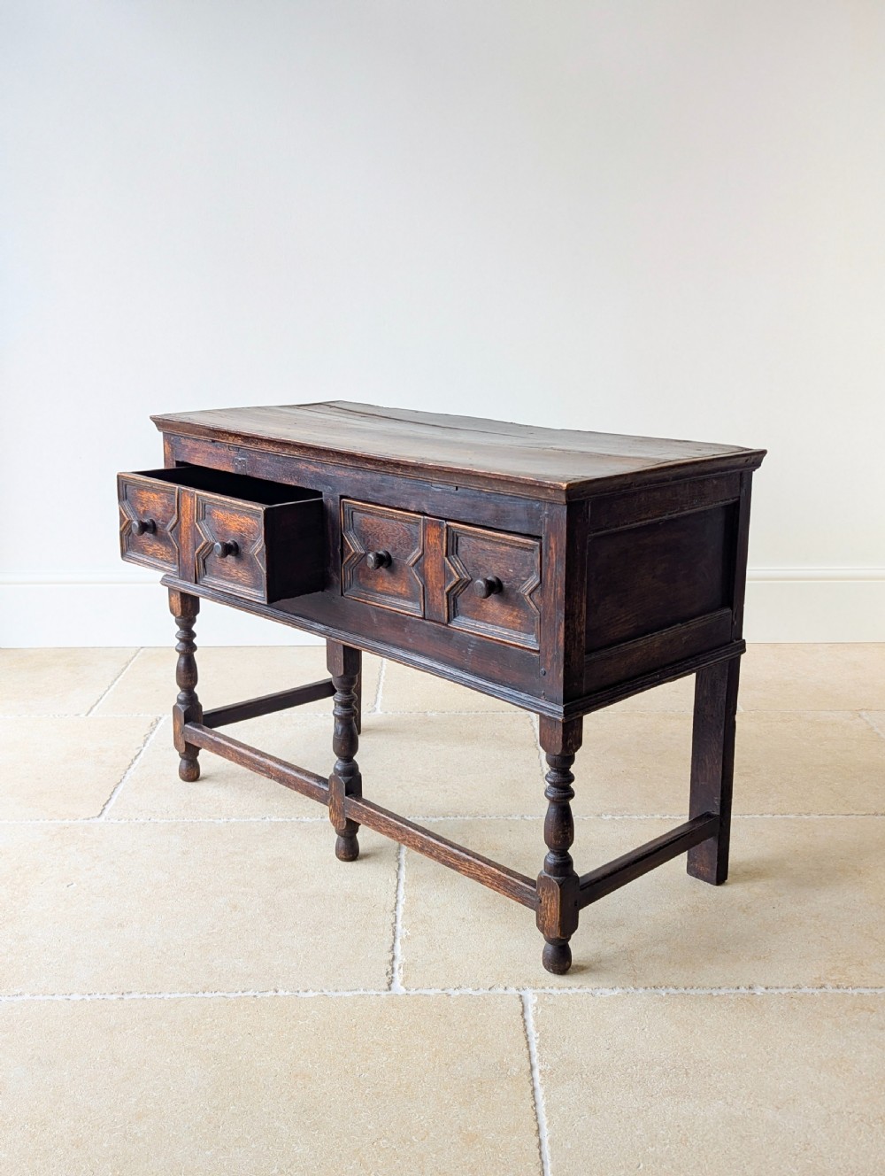 Antique Late 17th Century Oak Dresser Base c.1690 View X