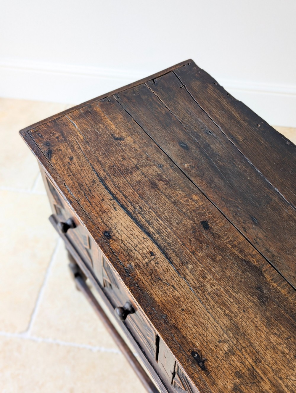 Antique Late 17th Century Oak Dresser Base c.1690 View XII