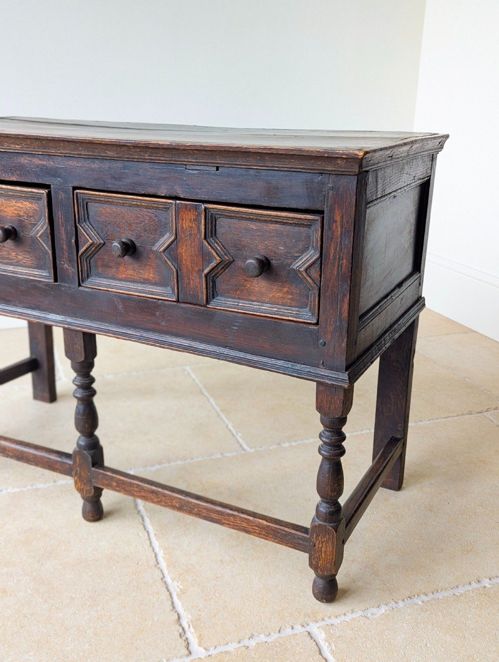 Antique Late 17th Century Oak Dresser Base c.1690 View XV
