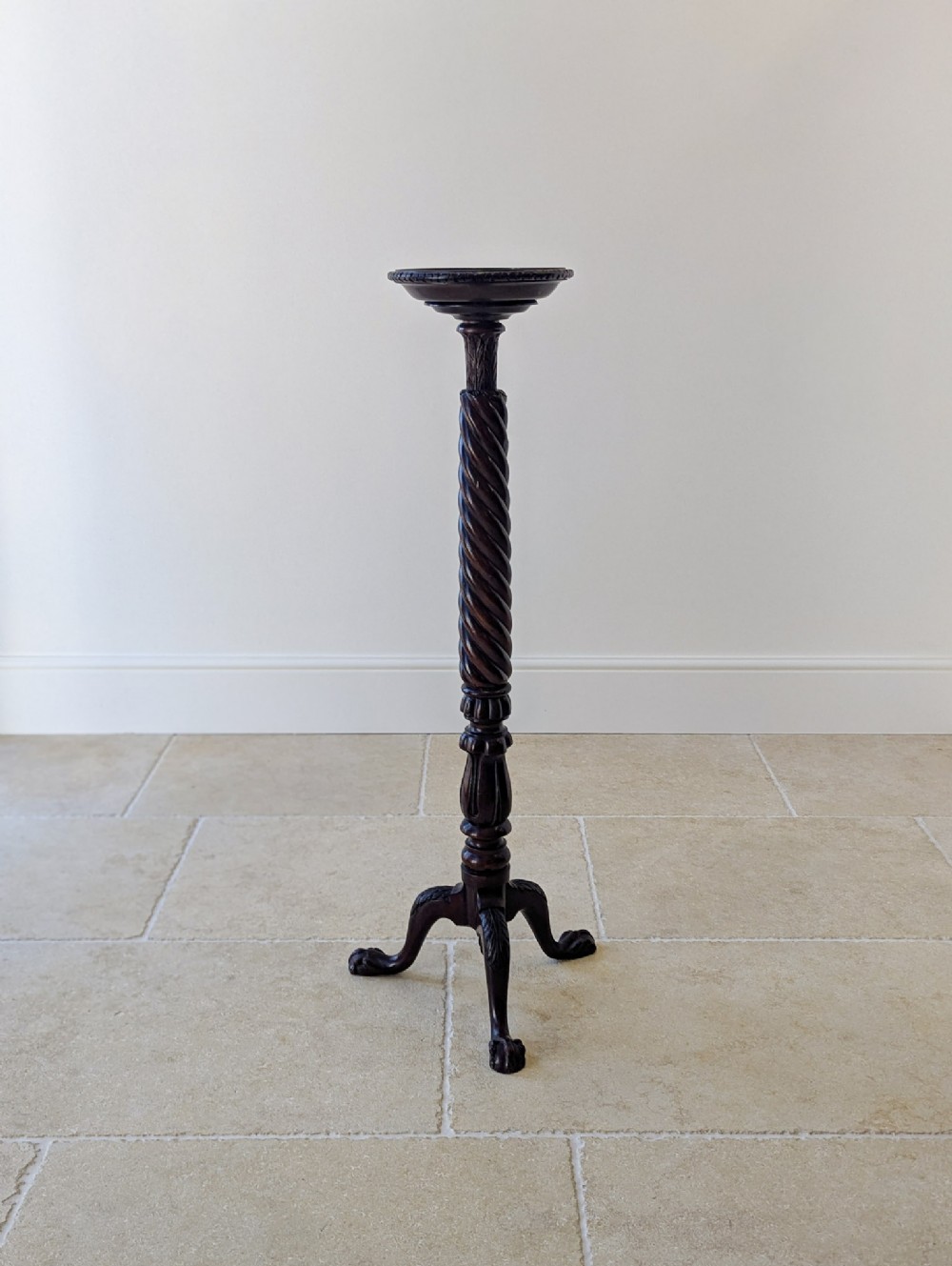 Antique Victorian Chippendale Revival Mahogany Torchère c.1880
