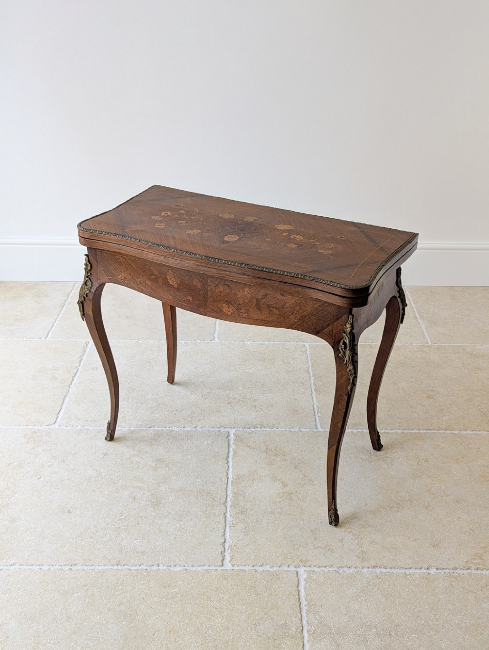 Antique Victorian Louis XV Style Kingwood Card Table c.1890