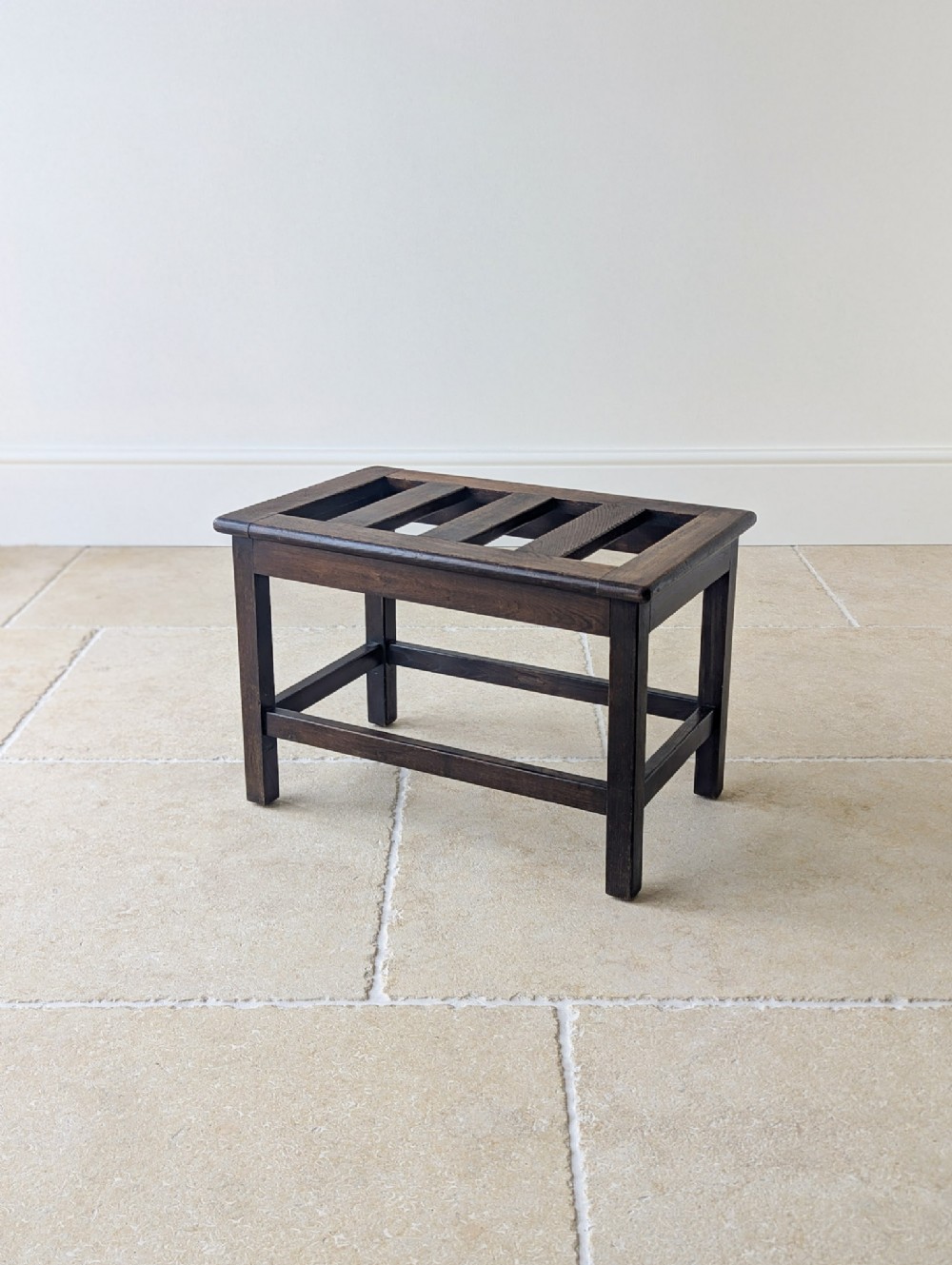 Antique Edwardian Oak Luggage Stand c.1910