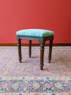 ANTIQUE 19TH CENTURY MAHOGANY STOOL FOOTSTOOL