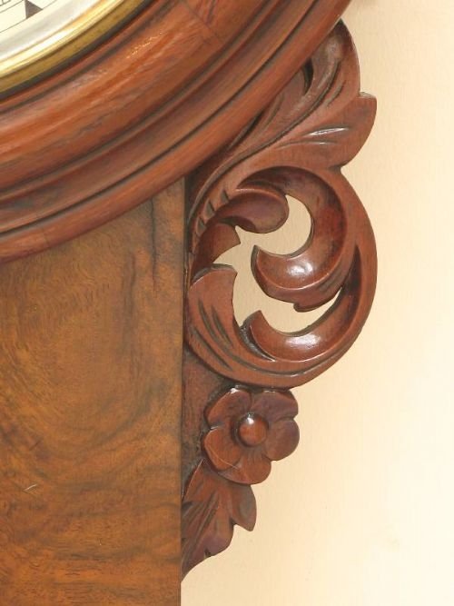 fig 3. BURR WALNUT FUSEE WALL CLOCK PALMER BIRMINGHAM C1870