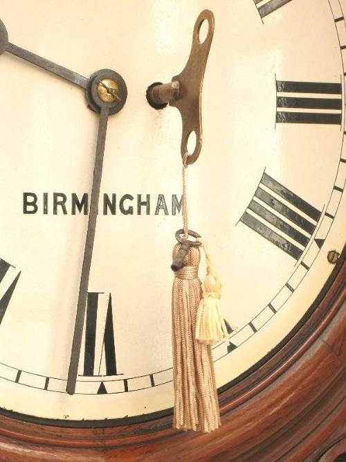 fig 4. BURR WALNUT FUSEE WALL CLOCK PALMER BIRMINGHAM C1870