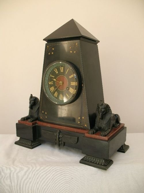 fig 1. IMPRESSIVE RARE MARBLE EGYPTIAN CLOCK BY A BROCOT C1875