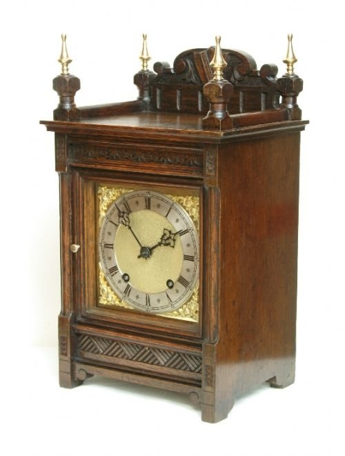 fig 1. OAK BRACKET CLOCK BY WINTERHALDER AND HOFFMEIR C1880