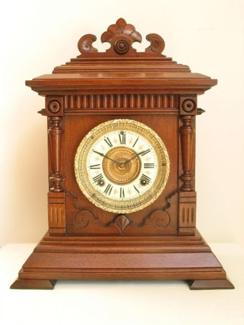 Fine Ansonia Walnut Mantel Clock C1880