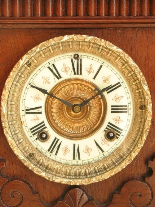 fig 3. FINE ANSONIA WALNUT MANTEL CLOCK C1880