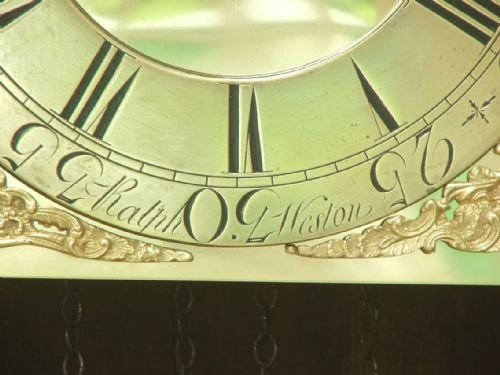 fig 4. SUPERB OAK COTTAGE LONGCASE CLOCK BY WESTON CO DURHAM c1760