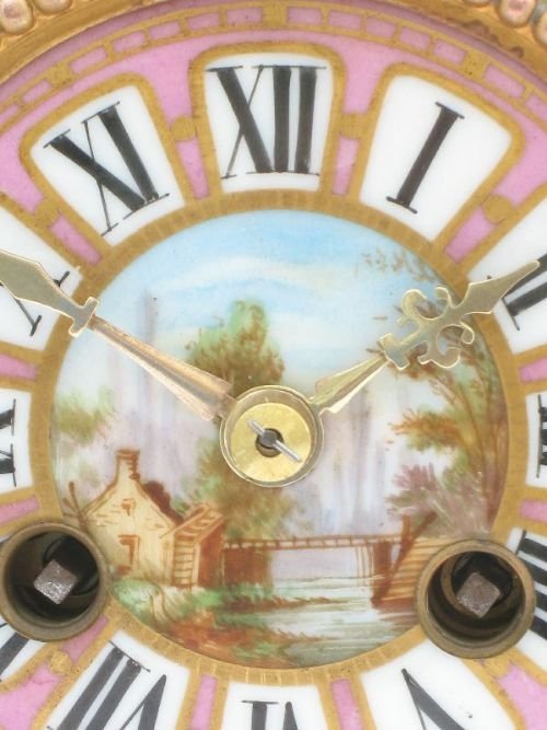 fig 4. BEAUTIFUL FRENCH GILT MANTEL CLOCK WITH SEVRES PANELS C1860