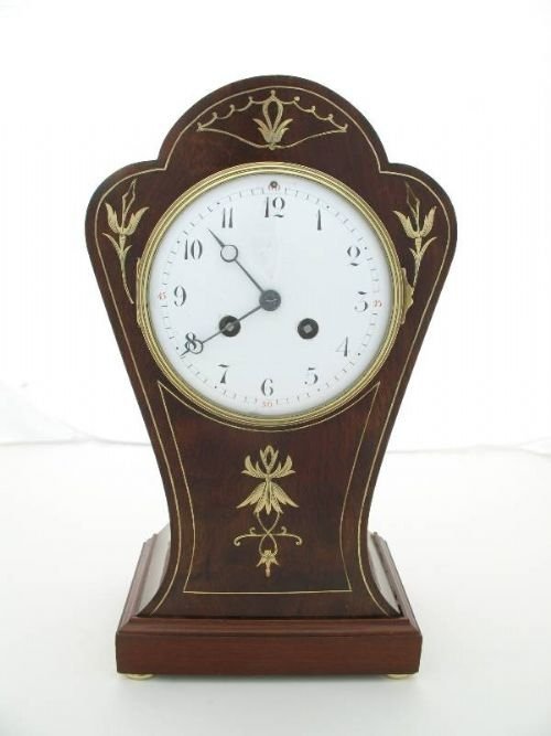 Beautiful Mahogany Mantel Clock by Samuel Marti C1890