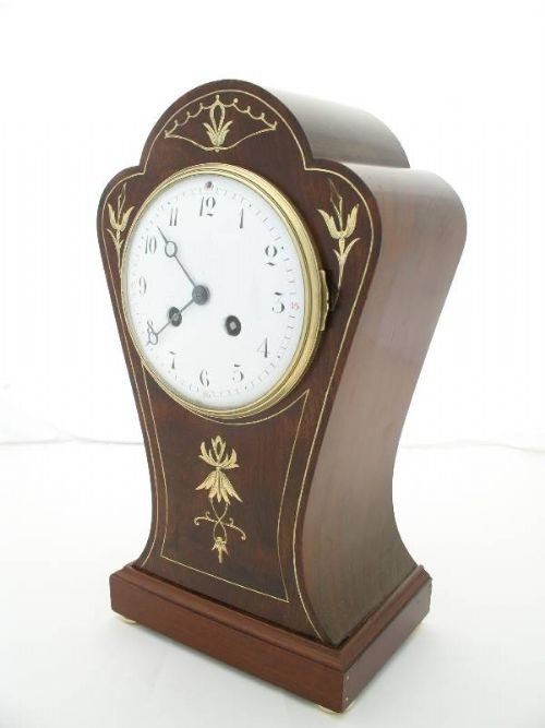 fig 2. BEAUTIFUL MAHOGANY MANTEL CLOCK BY SAMUEL MARTI C1890