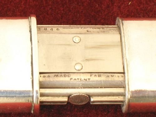 fig 3. SOLID SILVER MOVADO ERMETO PURSE WATCH TRAVEL CLOCK c1930