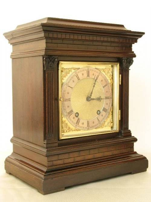 fig 1. MAHOGANY BRACKET CLOCK WINTERHALDER AND HOFFMIER C1880