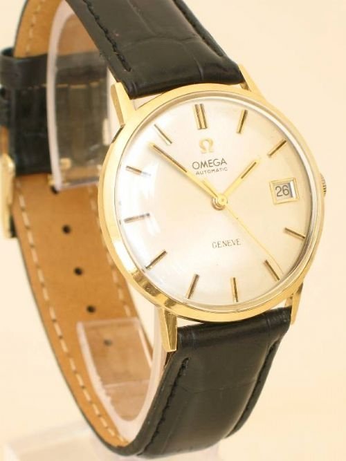 fig 1. SOLID 18CT GOLD OMEGA GENEVE AUTOMATIC 18K cal585 1960