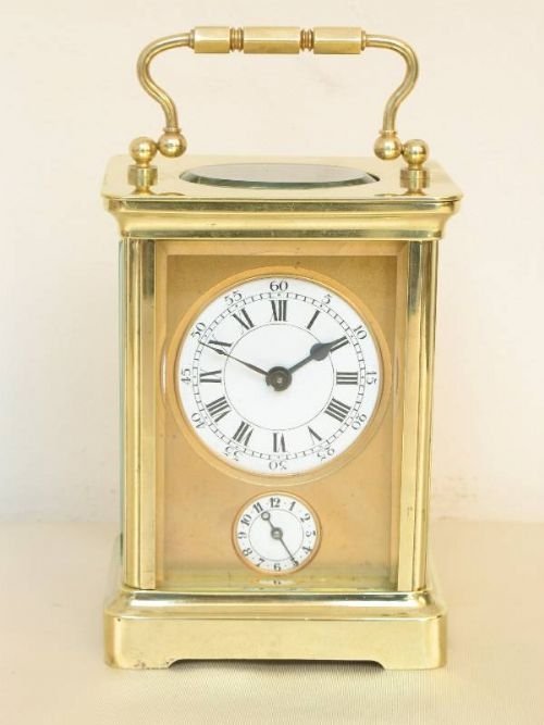 Fine Early Victorian Gilt Carriage Alarm Clock C1860