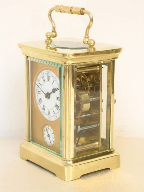 fig 2. FINE EARLY VICTORIAN GILT CARRIAGE ALARM CLOCK C1860