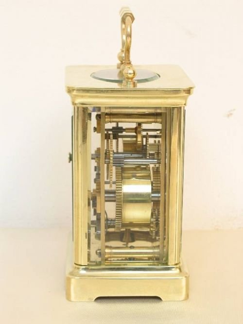 fig 3. FINE EARLY VICTORIAN GILT CARRIAGE ALARM CLOCK C1860