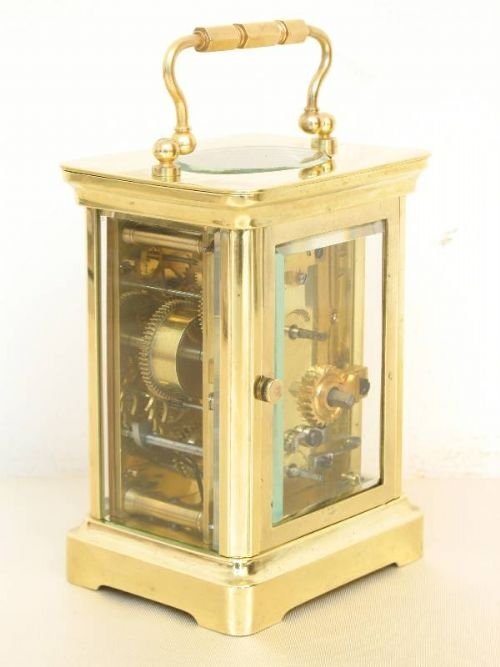 fig 4. FINE EARLY VICTORIAN GILT CARRIAGE ALARM CLOCK C1860