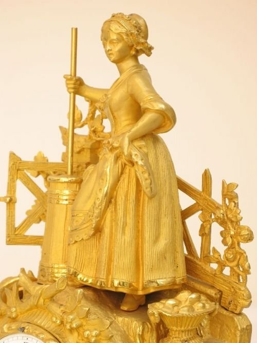 fig 4. STUNNING FRENCH ORMOLU MANTEL CLOCK BY HENRY MARC C1860