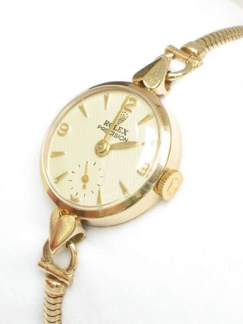 fig 2. BEAUTIFUL SOLID 9CT GOLD ROLEX PRECISION LADIES WATCH c1956