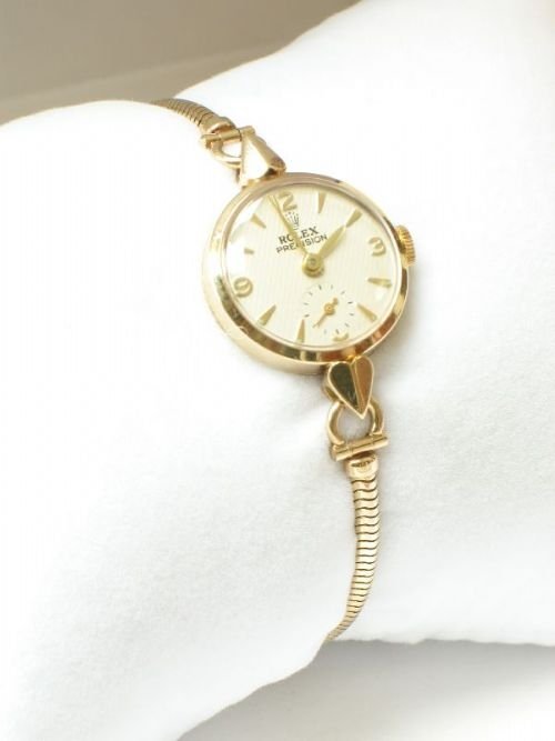 fig 4. BEAUTIFUL SOLID 9CT GOLD ROLEX PRECISION LADIES WATCH c1956