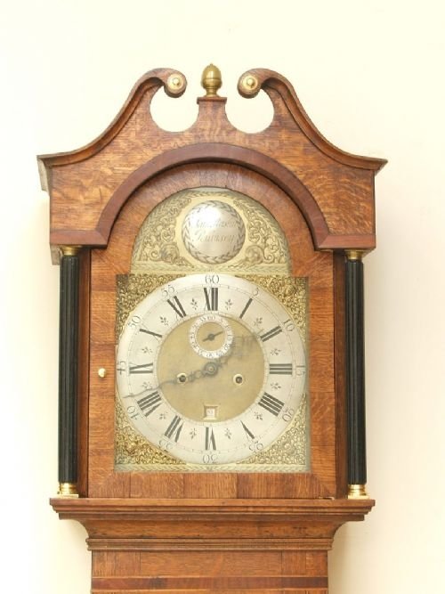 fig 2. OAK LONGCASE CLOCK BY SAMUEL AUSTIN OF ROMSEY c1750