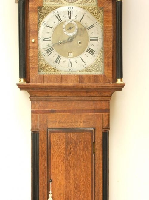 fig 3. OAK LONGCASE CLOCK BY SAMUEL AUSTIN OF ROMSEY c1750