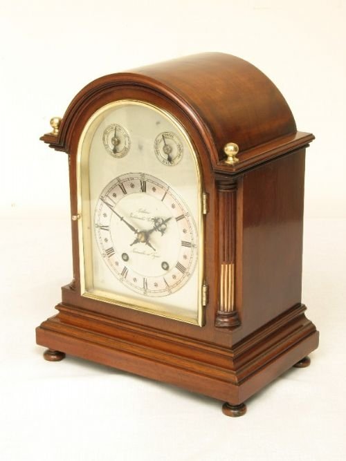 fig 1. MAHOGANY WINDERHALDER AND HOIFMIER TING TANG BRACKET CLOCK NEWCASTELE ON TYNE c1890