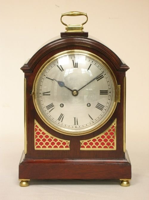 Superb English Victorian Mahogany Bracket Clock C1890
