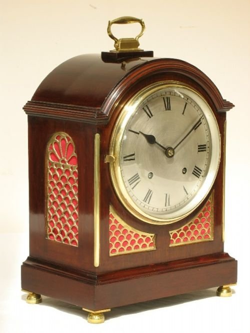 fig 1. SUPERB ENGLISH VICTORIAN MAHOGANY BRACKET CLOCK c1890