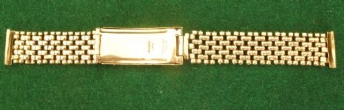 fig 2. SOLID 9CT 9K BEADS OF RICE MENS WATCH STRAP BRACELET c1955