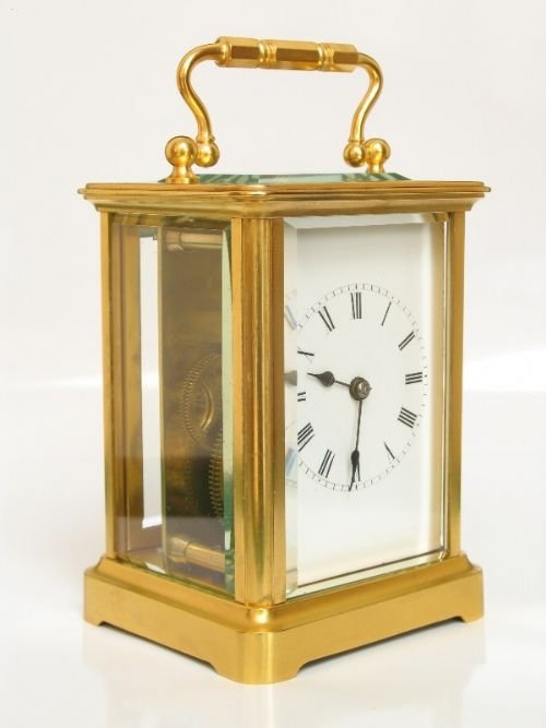 fig 1. SUPERB EARLY VICTORIAN GILT CARRIAGE CLOCK C1860