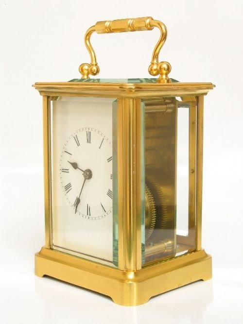 fig 2. SUPERB EARLY VICTORIAN GILT CARRIAGE CLOCK C1860