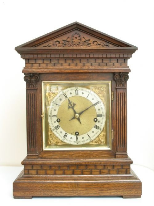 Superb Rare Winterhalder and Hoffmeir Oak Full Westminster Quarter Chiming Repeater Bracket Clock C1890