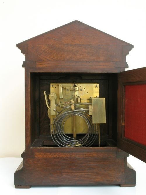 fig 2. SUPERB RARE WINTERHALDER AND HOFFMEIR OAK FULL WESTMINSTER QUARTER CHIMING REPEATER BRACKET CLOCK C1890