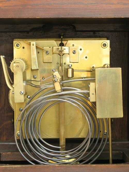 fig 3. SUPERB RARE WINTERHALDER AND HOFFMEIR OAK FULL WESTMINSTER QUARTER CHIMING REPEATER BRACKET CLOCK C1890