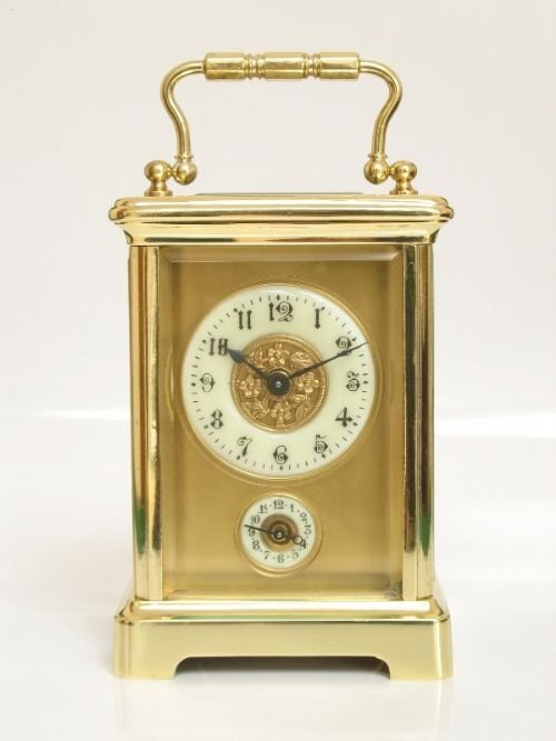 Fine Early Victorian Gilt Carriage Alarm Clock C1860
