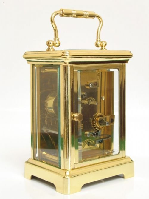 fig 3. FINE EARLY VICTORIAN GILT CARRIAGE ALARM CLOCK C1860