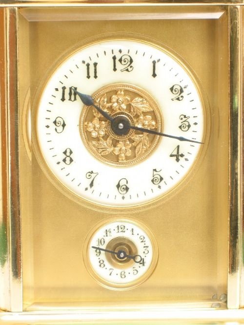 fig 4. FINE EARLY VICTORIAN GILT CARRIAGE ALARM CLOCK C1860