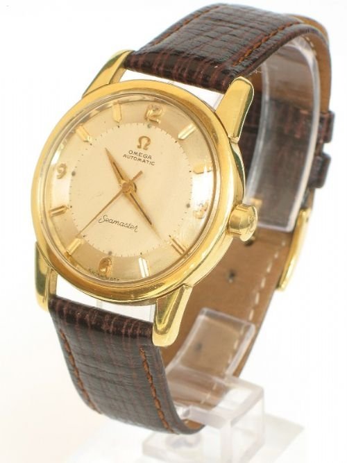 fig 1. OUTSTANDING RARE SOLID 18CT TWO TONE OMEGA SEAMASTER WITH ORIGINAL BOXES C1960