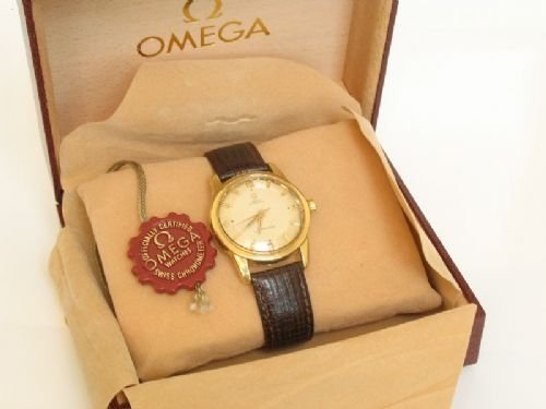 fig 4. OUTSTANDING RARE SOLID 18CT TWO TONE OMEGA SEAMASTER WITH ORIGINAL BOXES C1960