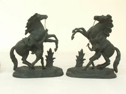 Pair of Victorian Marley Horses Garnitures C1870