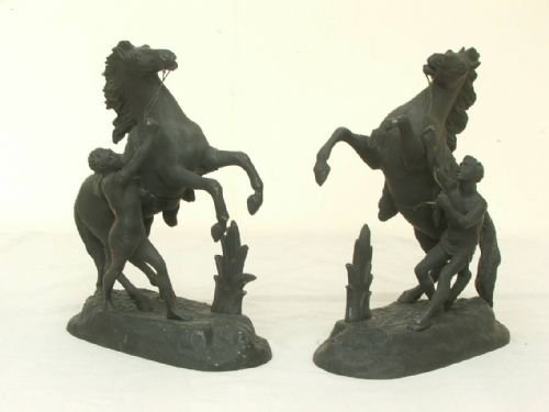 fig 1. PAIR OF VICTORIAN MARLEY HORSES GARNITURES C1870