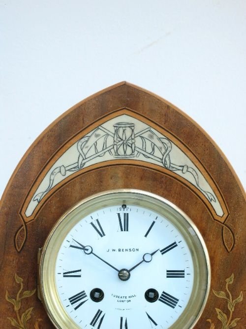 fig 2. EXCEPTIONAL MAHOGANY AND INLAID BRACKET CLOCK BY J W BENSON C1890