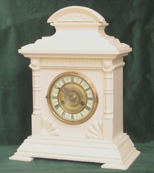 fig 1. SHABBY CHIC PAINTED VICTORIAN MANTEL CLOCK C1880
